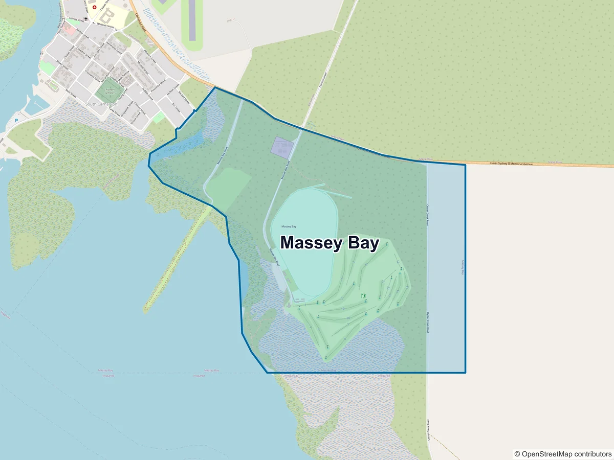 Map of Massey Bay, WA, Australia