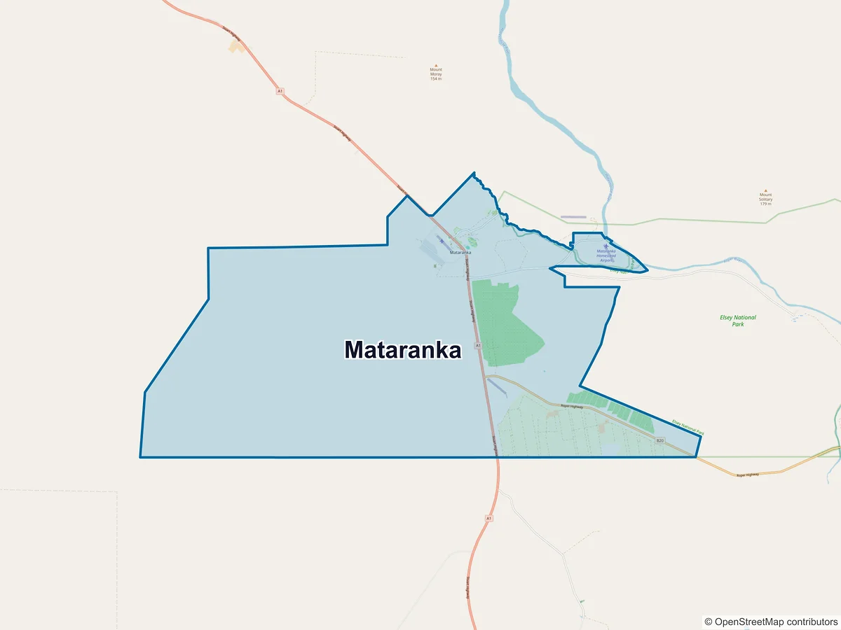 Map of Mataranka, NT, Australia
