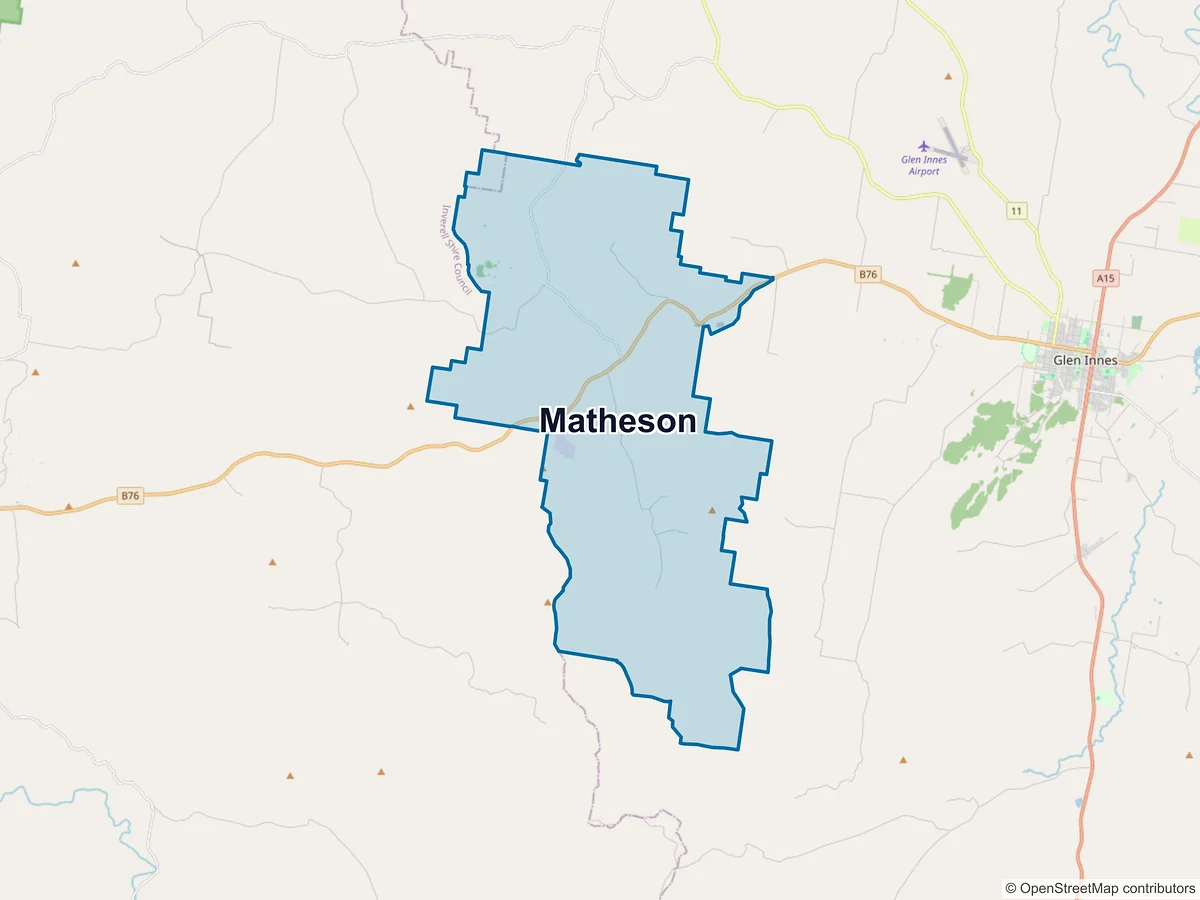 Map of Matheson, NSW, Australia