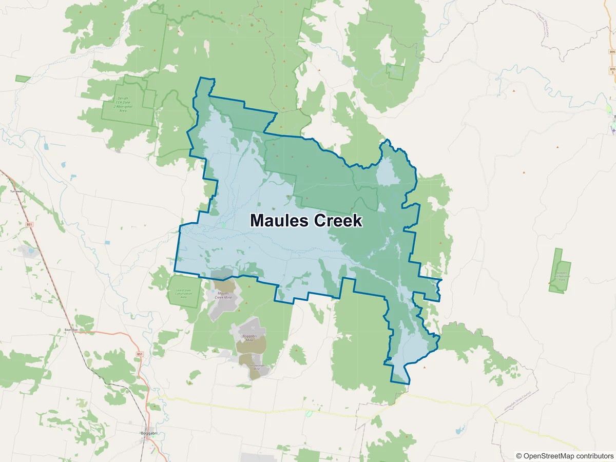 Map of Maules Creek, NSW, Australia