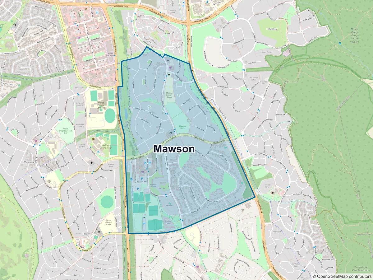 Map of Mawson, ACT, Australia