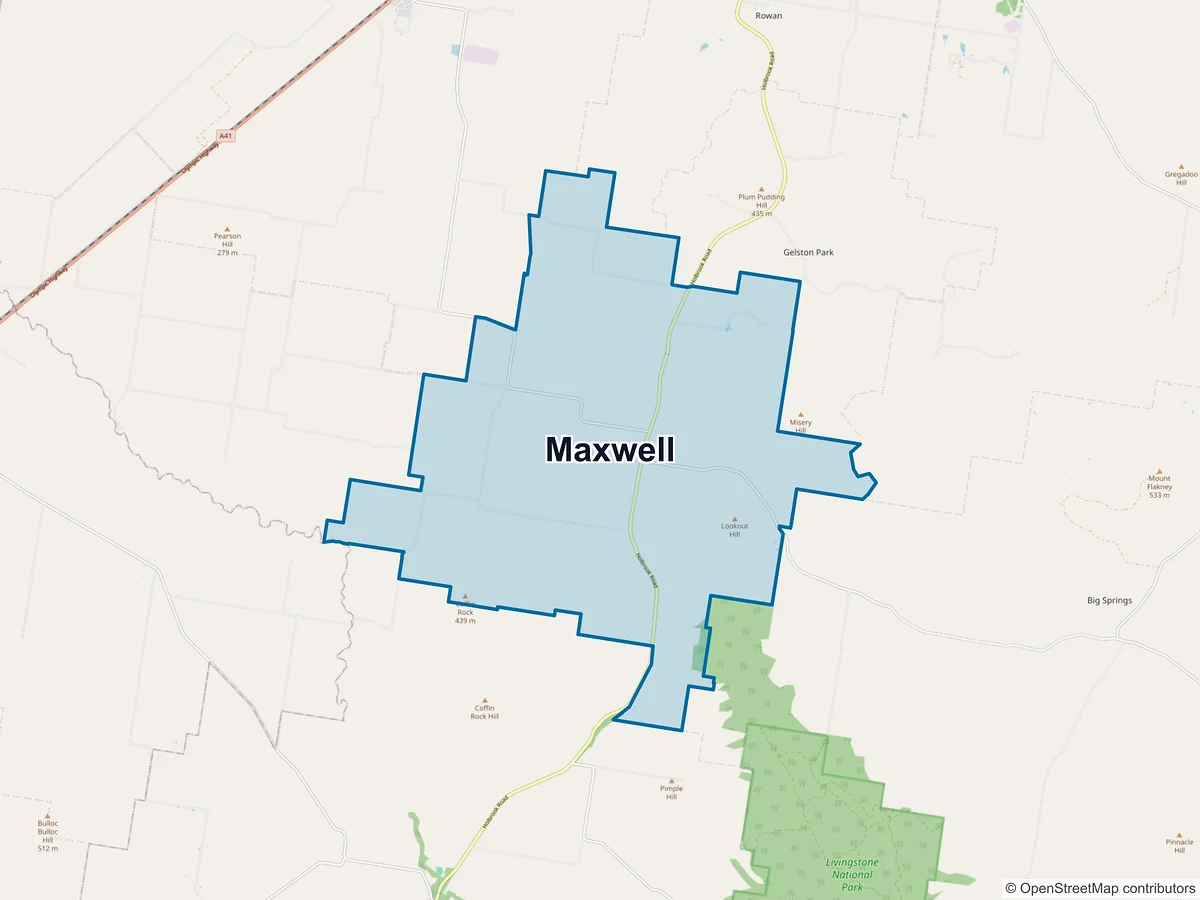 Map of Maxwell, NSW, Australia