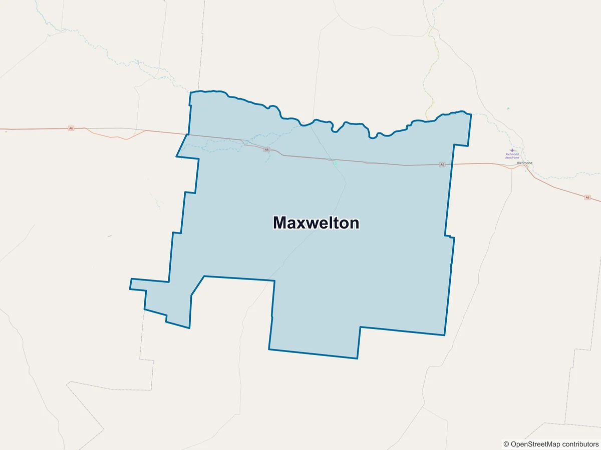 Map of Maxwelton, QLD, Australia