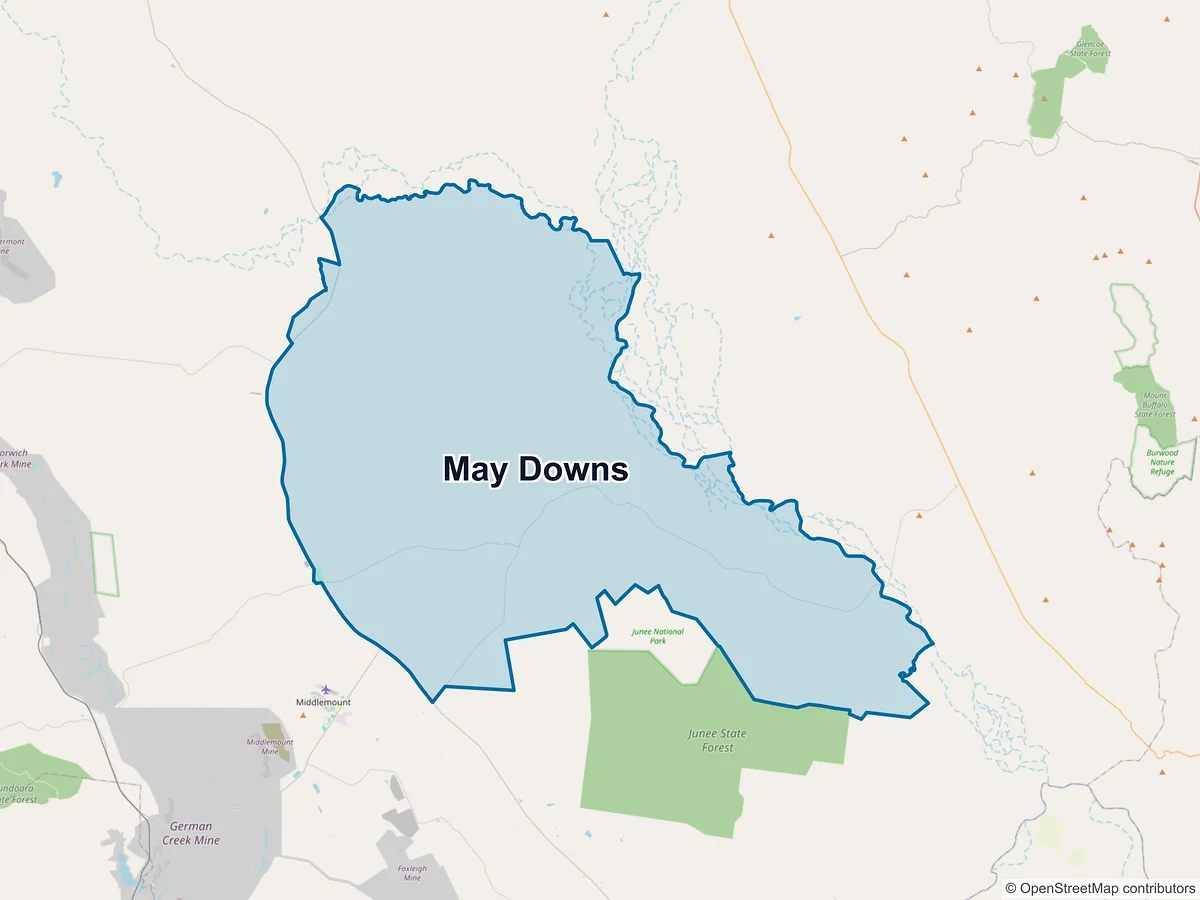 Map of May Downs, QLD, Australia