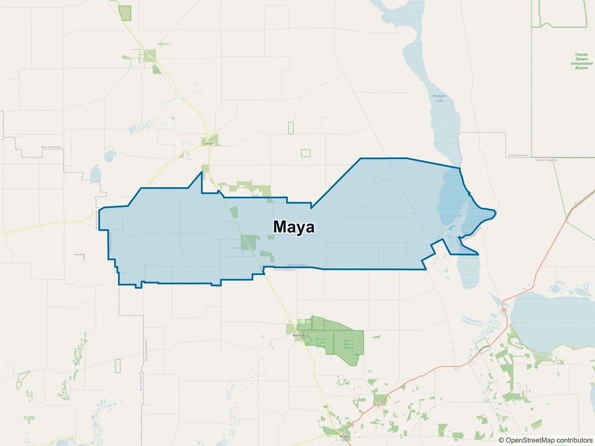 Map of Maya, WA, Australia