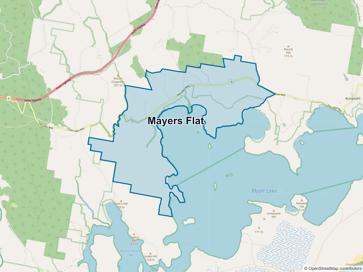 Map of Mayers Flat, NSW, Australia