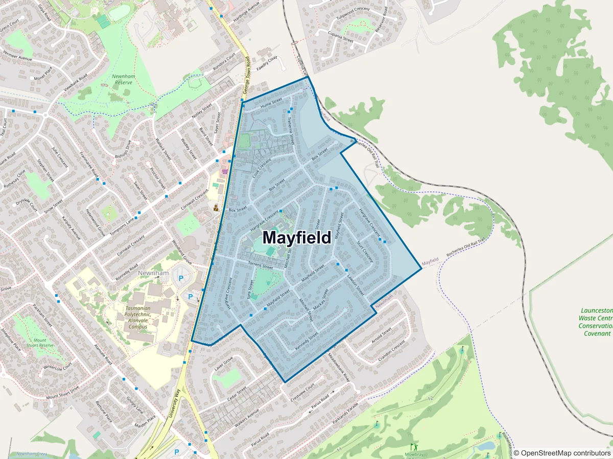 Map of Mayfield, TAS, Australia