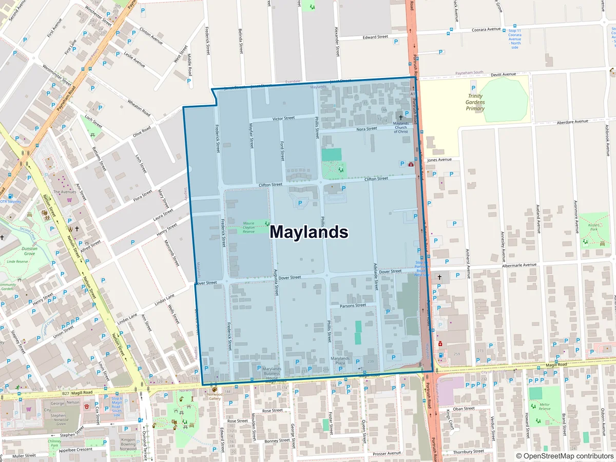 Map of Maylands, SA, Australia