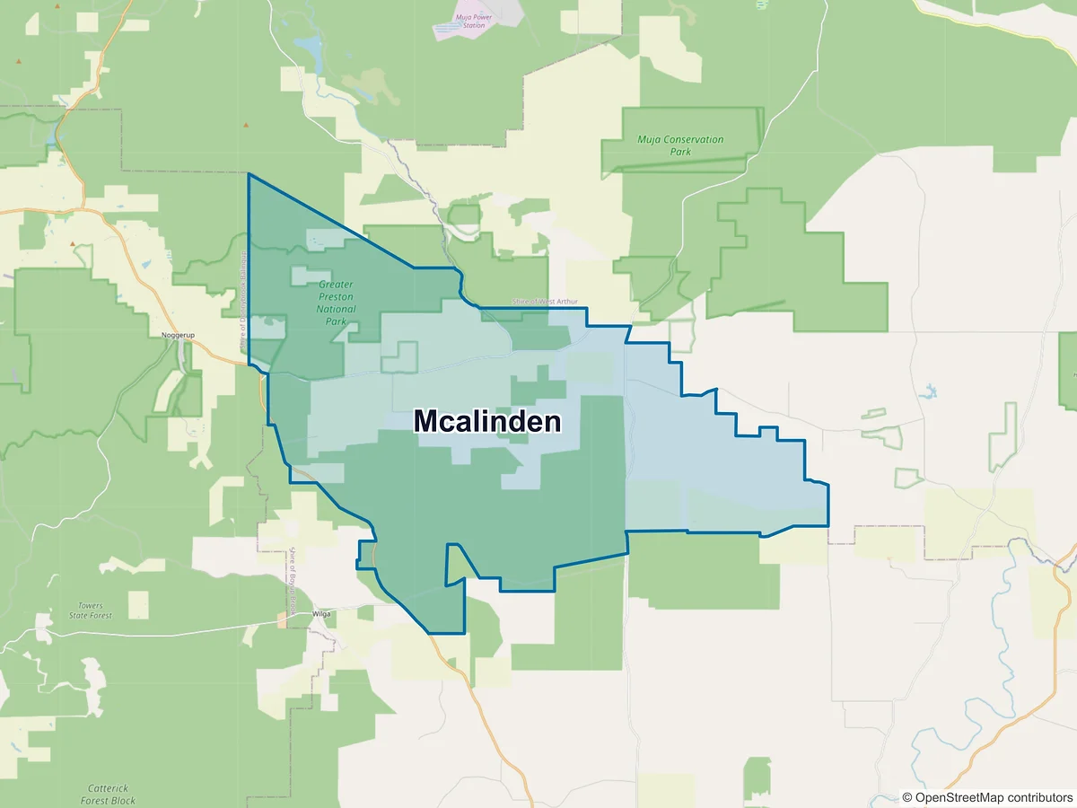 Map of McAlinden, WA, Australia
