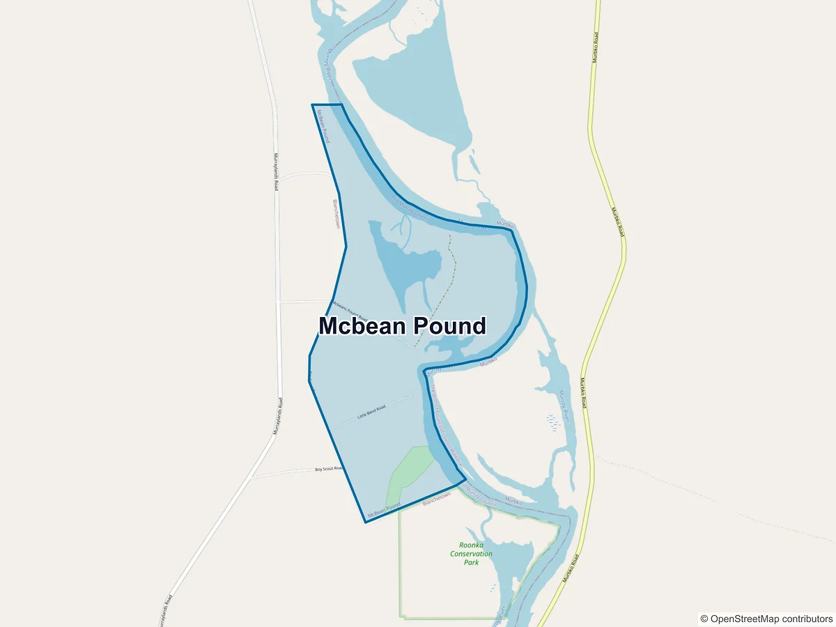 Map of McBean Pound, SA, Australia