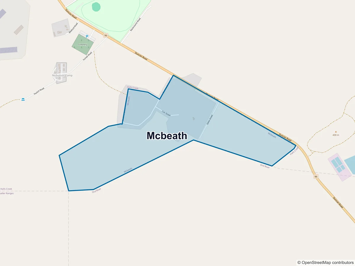 Map of McBeath, WA, Australia