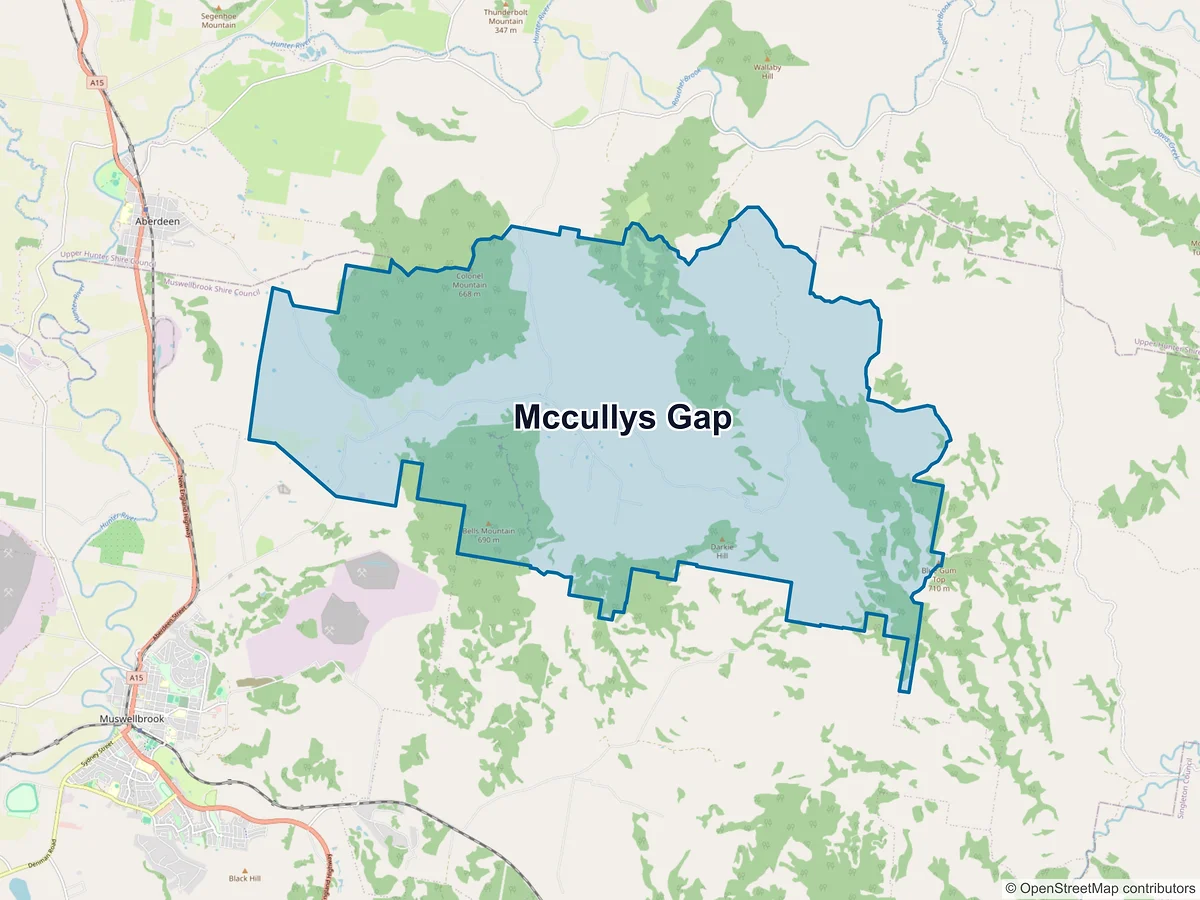 Map of McCullys Gap, NSW, Australia