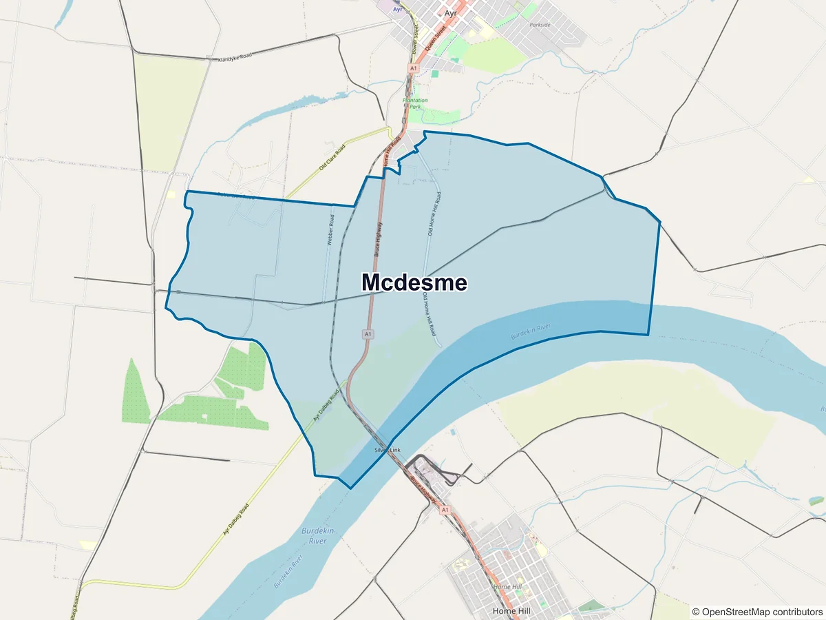 Map of McDesme, QLD, Australia