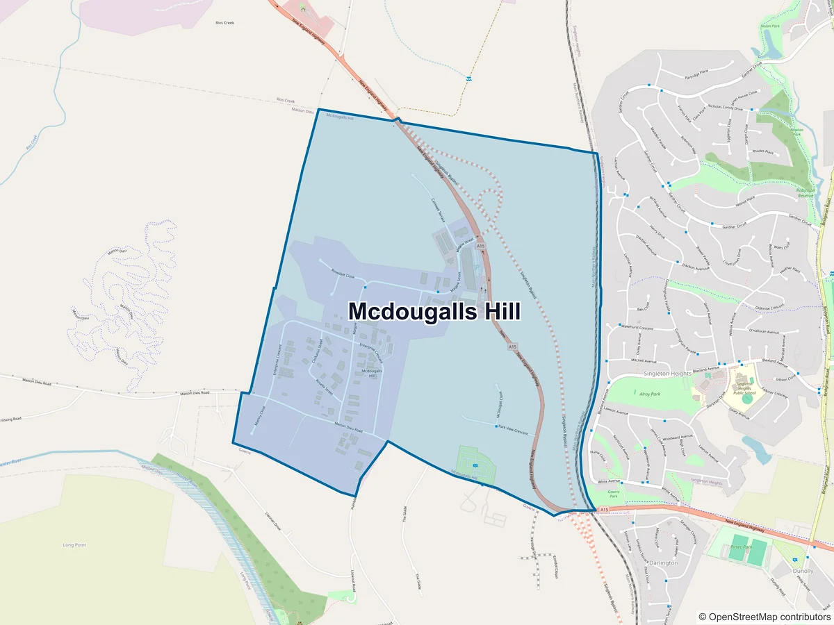 Map of McDougalls Hill, NSW, Australia