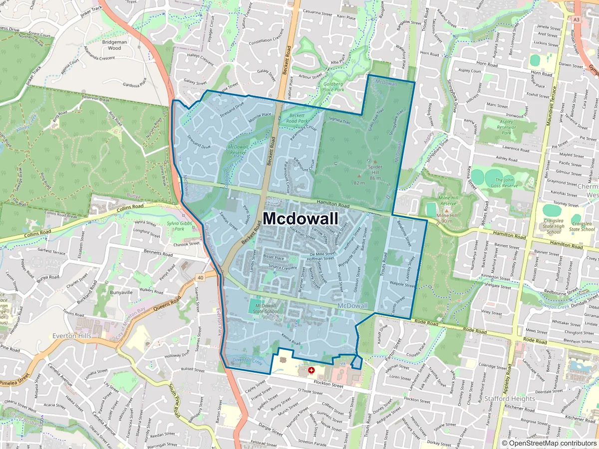 Map of McDowall, QLD, Australia