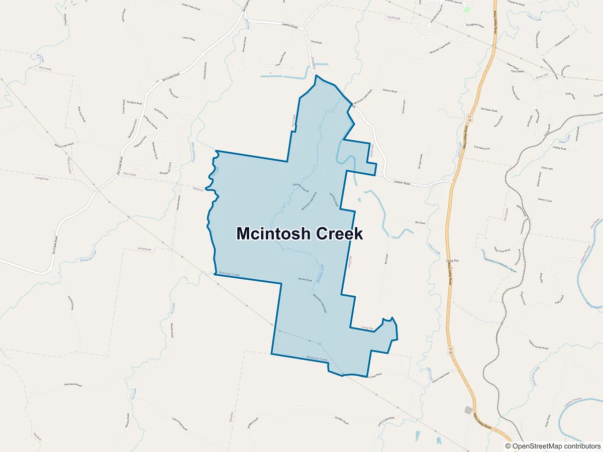 Map of McIntosh Creek, QLD, Australia