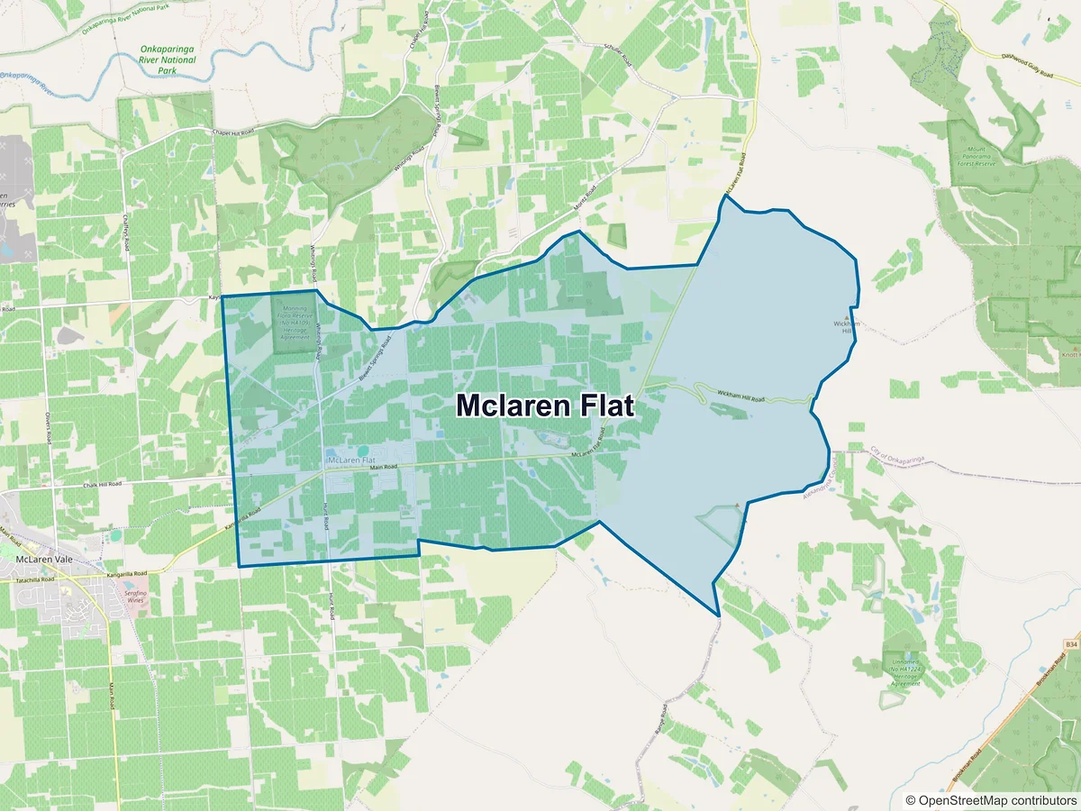 Map of McLaren Flat, SA, Australia