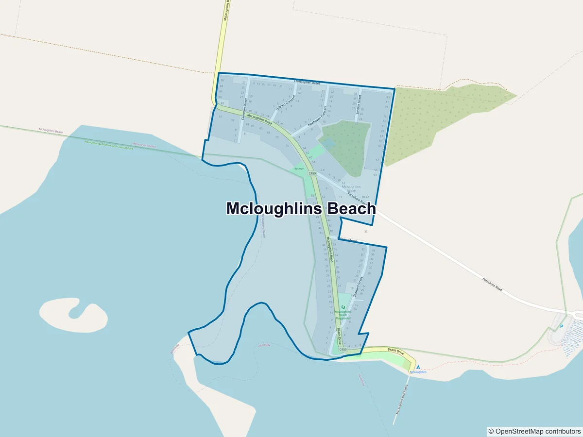 Map of McLoughlins Beach, VIC, Australia