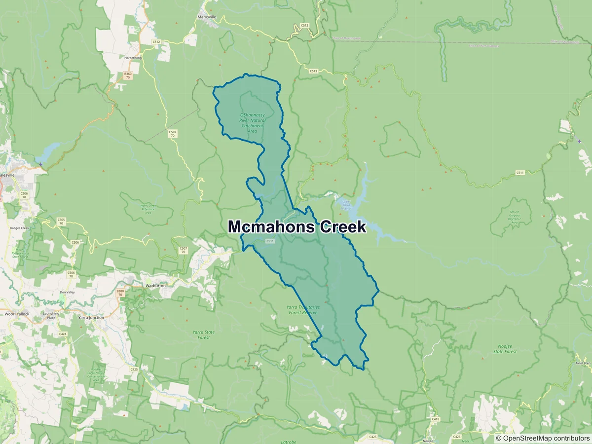 Map of McMahons Creek, VIC, Australia