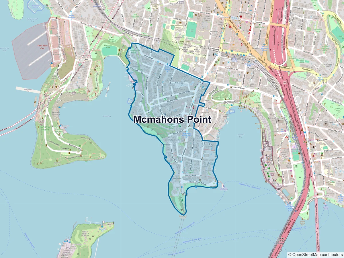 Map of McMahons Point, NSW, Australia