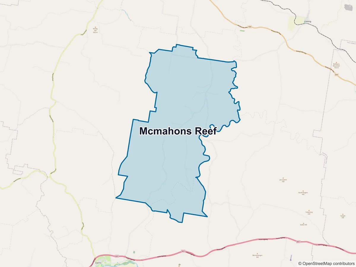 Map of McMahons Reef, NSW, Australia