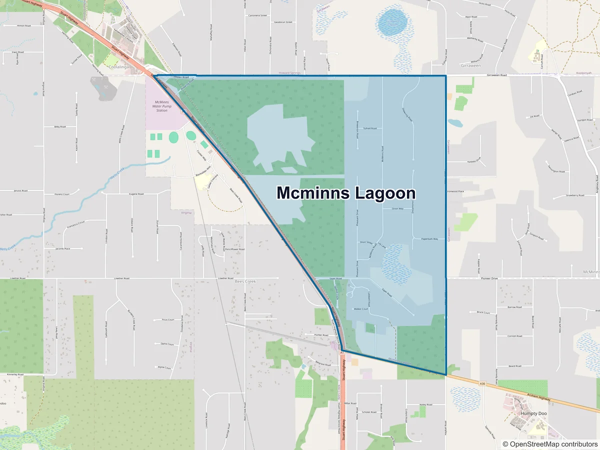 Map of McMinns Lagoon, NT, Australia