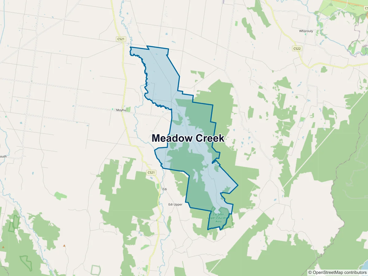 Map of Meadow Creek, VIC, Australia