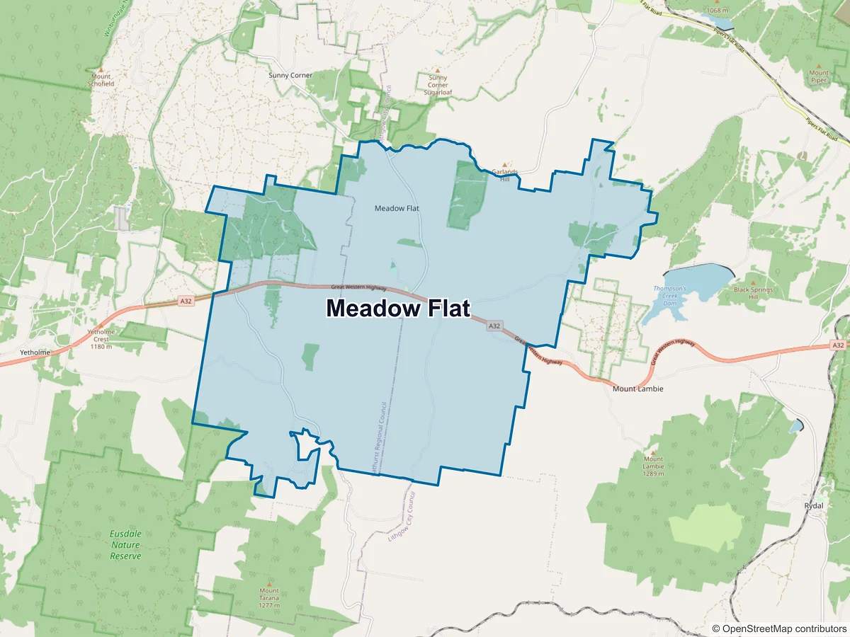 Map of Meadow Flat, NSW, Australia