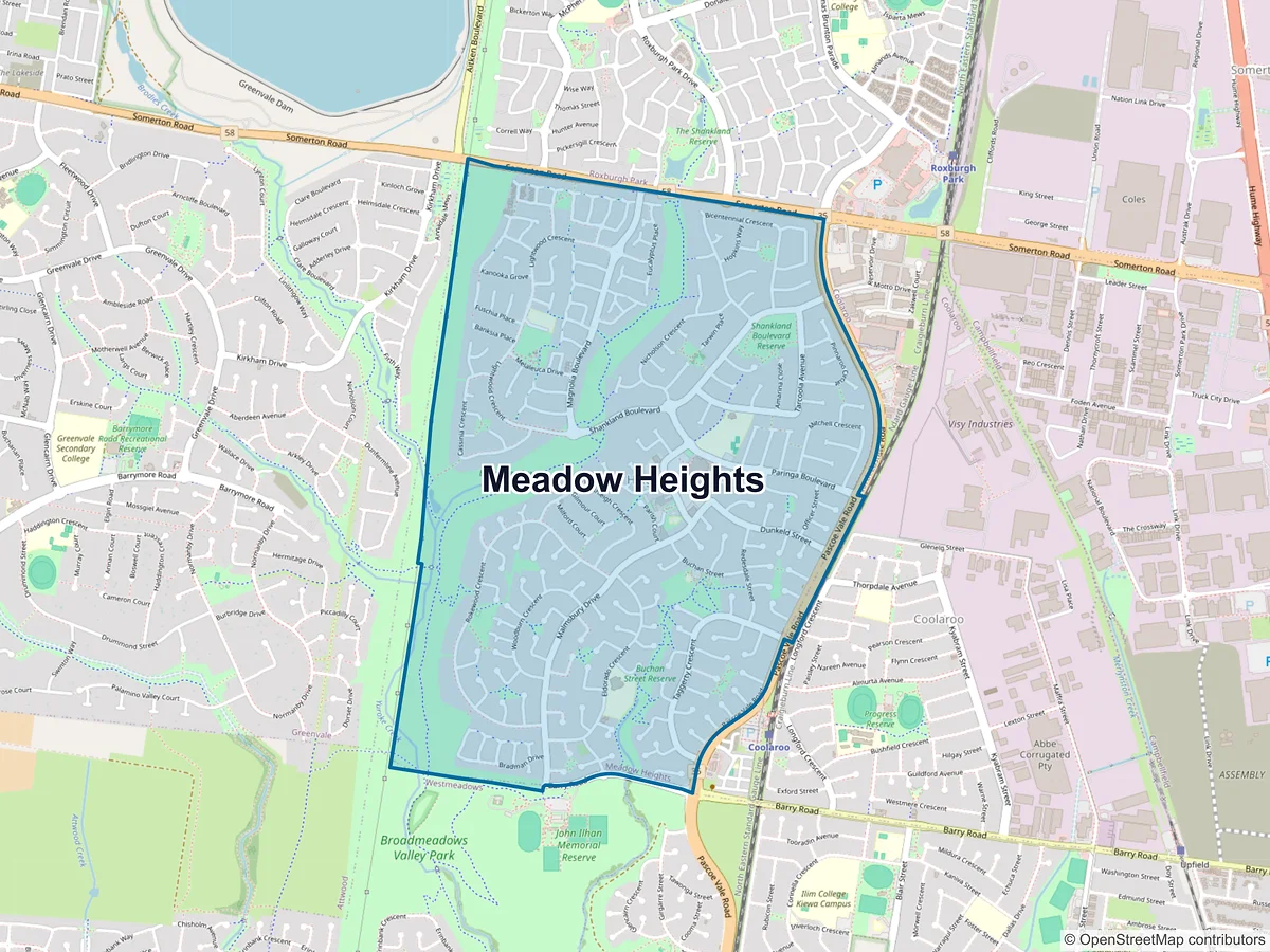 Map of Meadow Heights, VIC, Australia