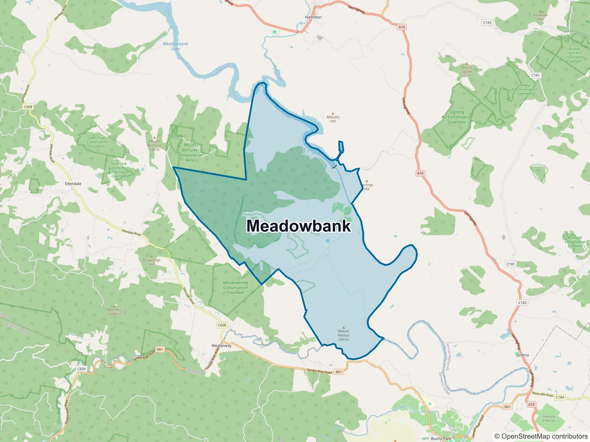Map of Meadowbank, TAS, Australia