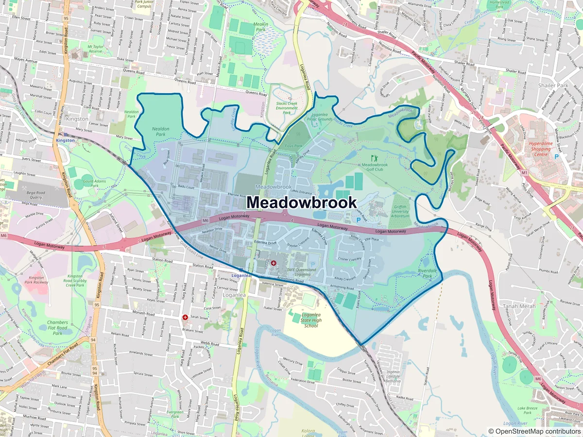 Map of Meadowbrook, QLD, Australia