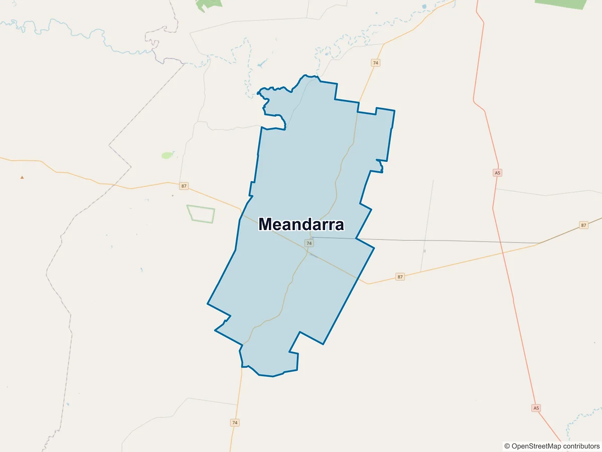 Map of Meandarra, QLD, Australia