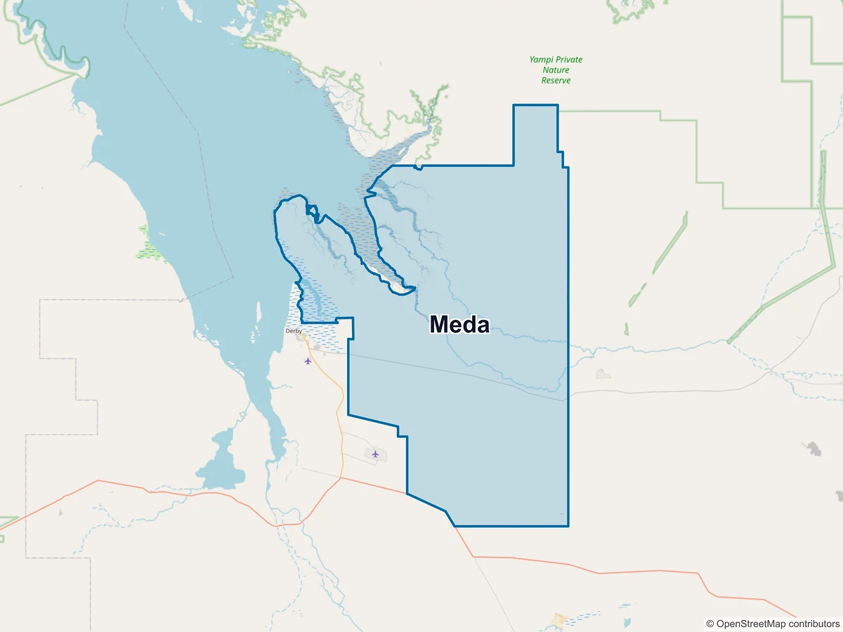 Map of Meda, WA, Australia