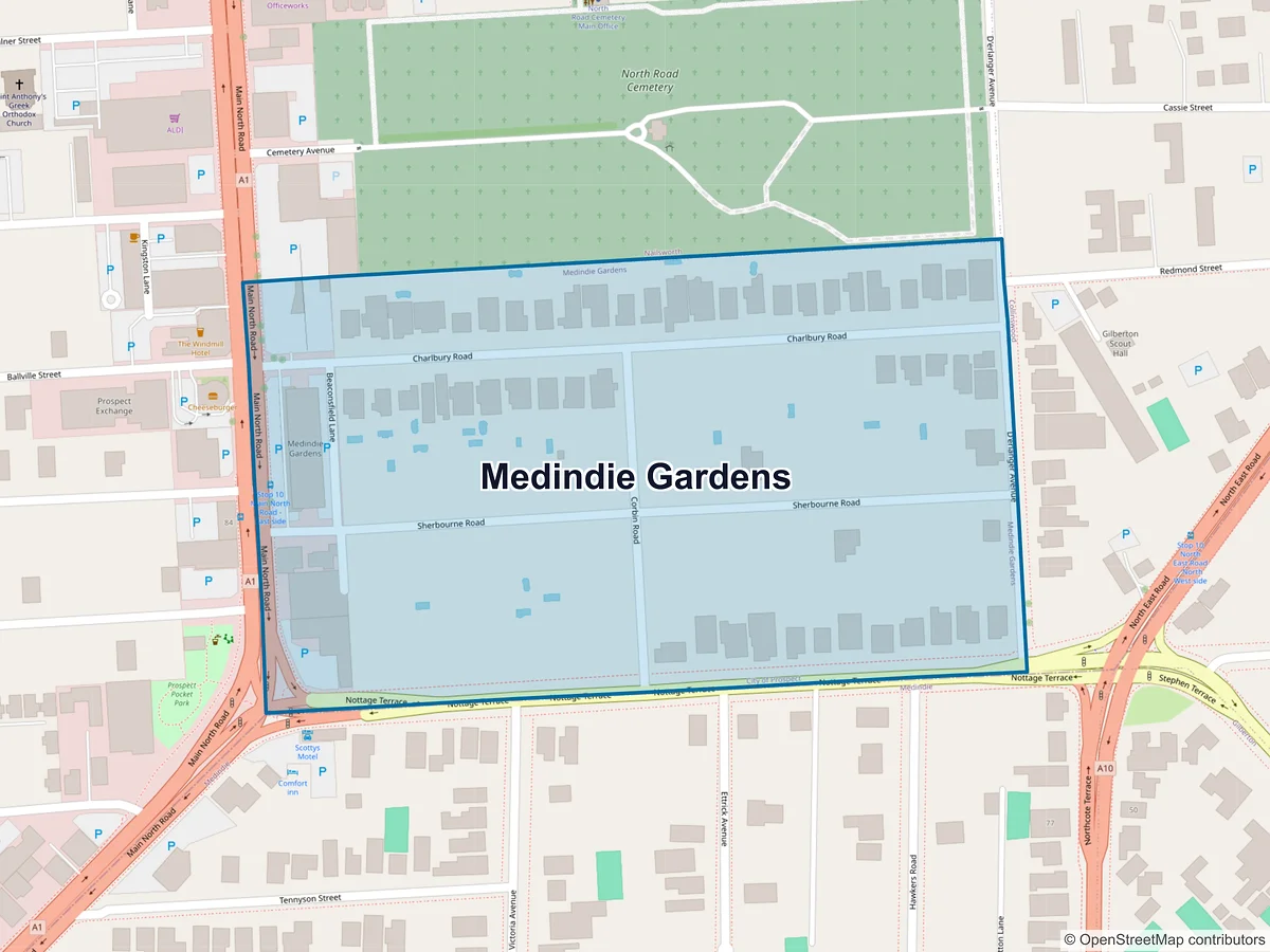 Map of Medindie Gardens, SA, Australia