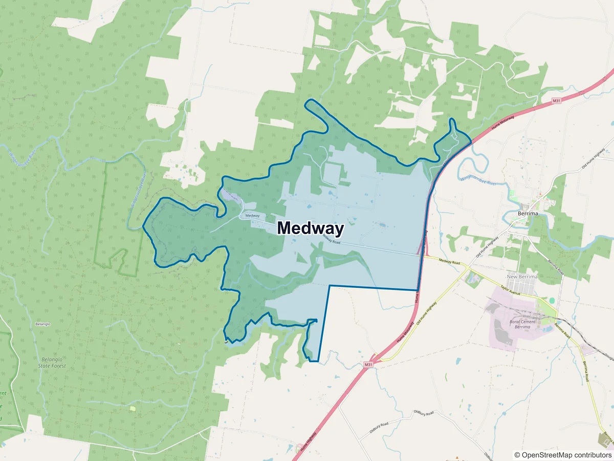 Map of Medway, NSW, Australia