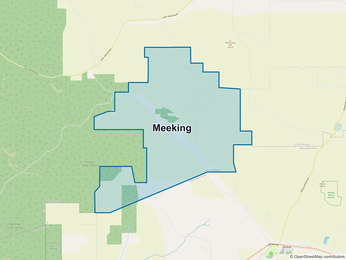 Map of Meeking, WA, Australia