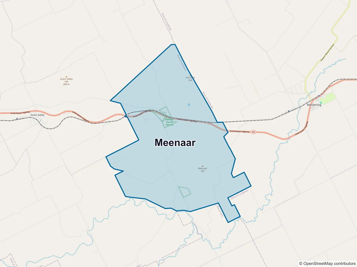 Map of Meenaar, WA, Australia