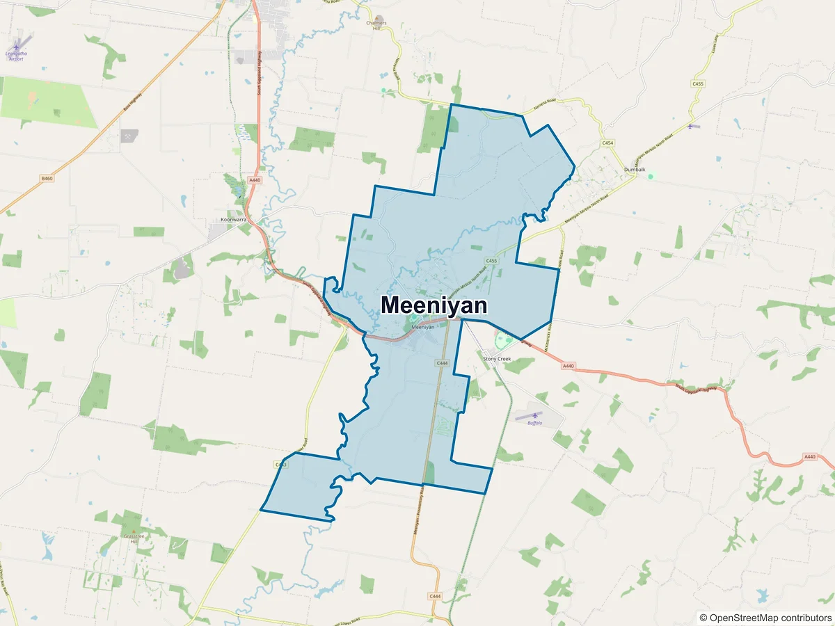 Map of Meeniyan, VIC, Australia