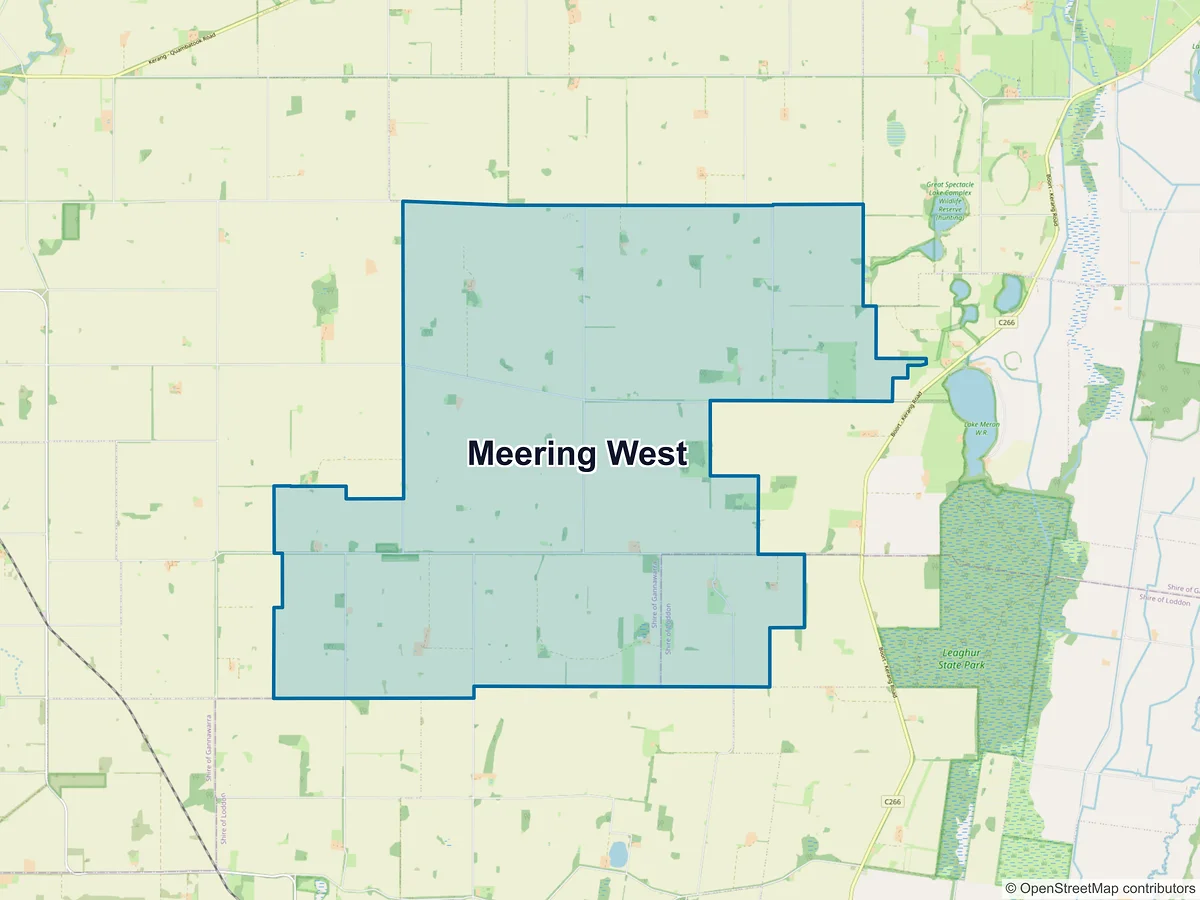Map of Meering West, VIC, Australia