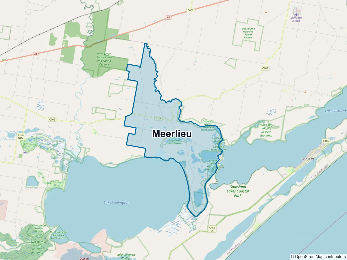 Map of Meerlieu, VIC, Australia