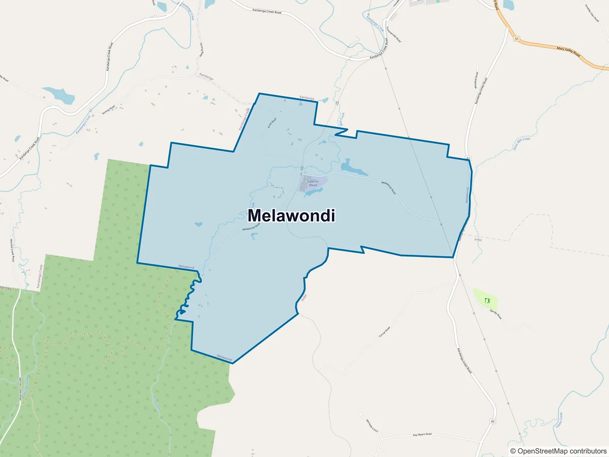Map of Melawondi, QLD, Australia