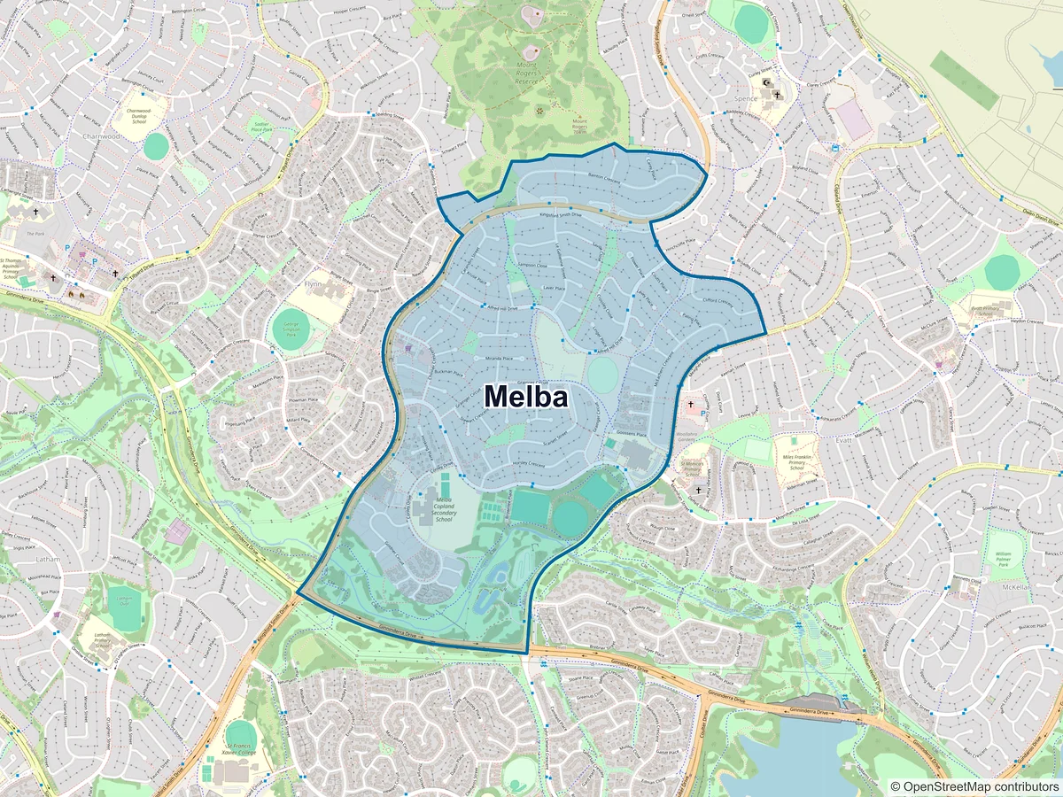 Map of Melba, ACT, Australia