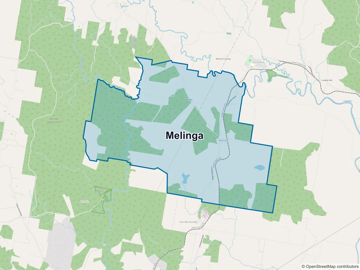 Map of Melinga, NSW, Australia