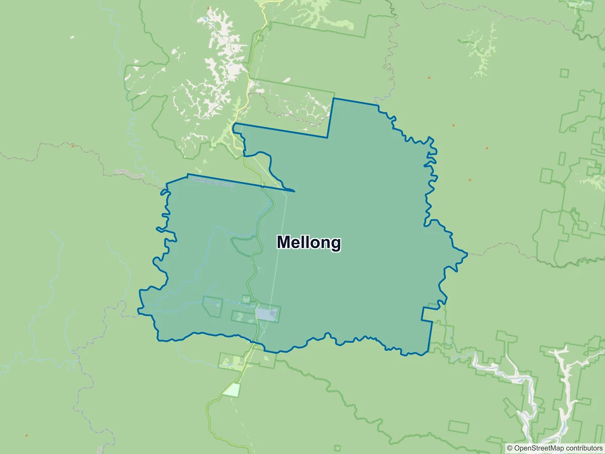 Map of Mellong, NSW, Australia