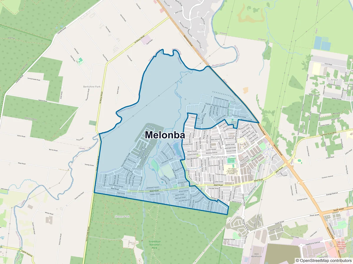 Map of Melonba, NSW, Australia