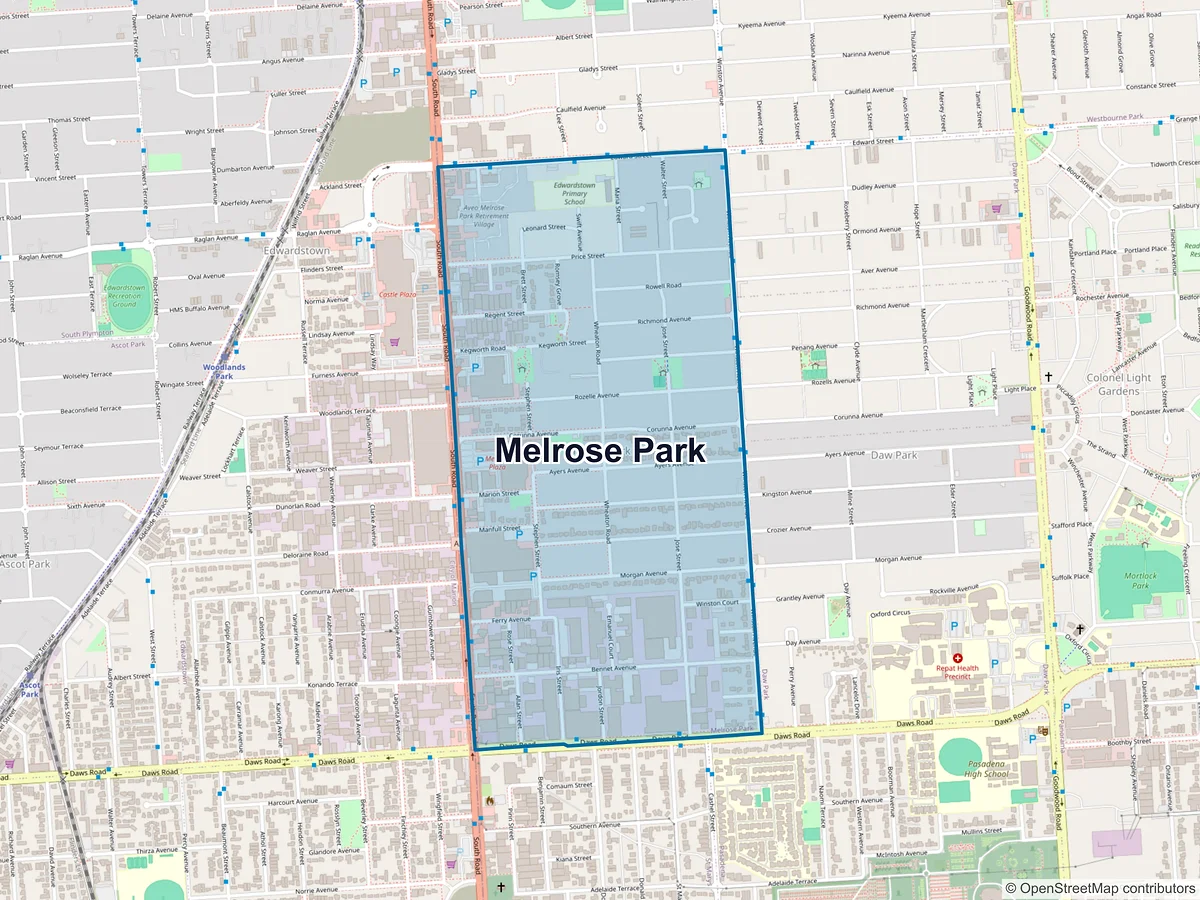 Map of Melrose Park, SA, Australia