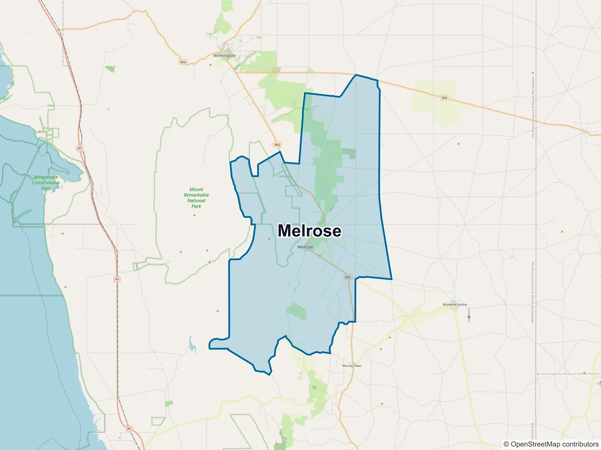 Map of Melrose, SA, Australia