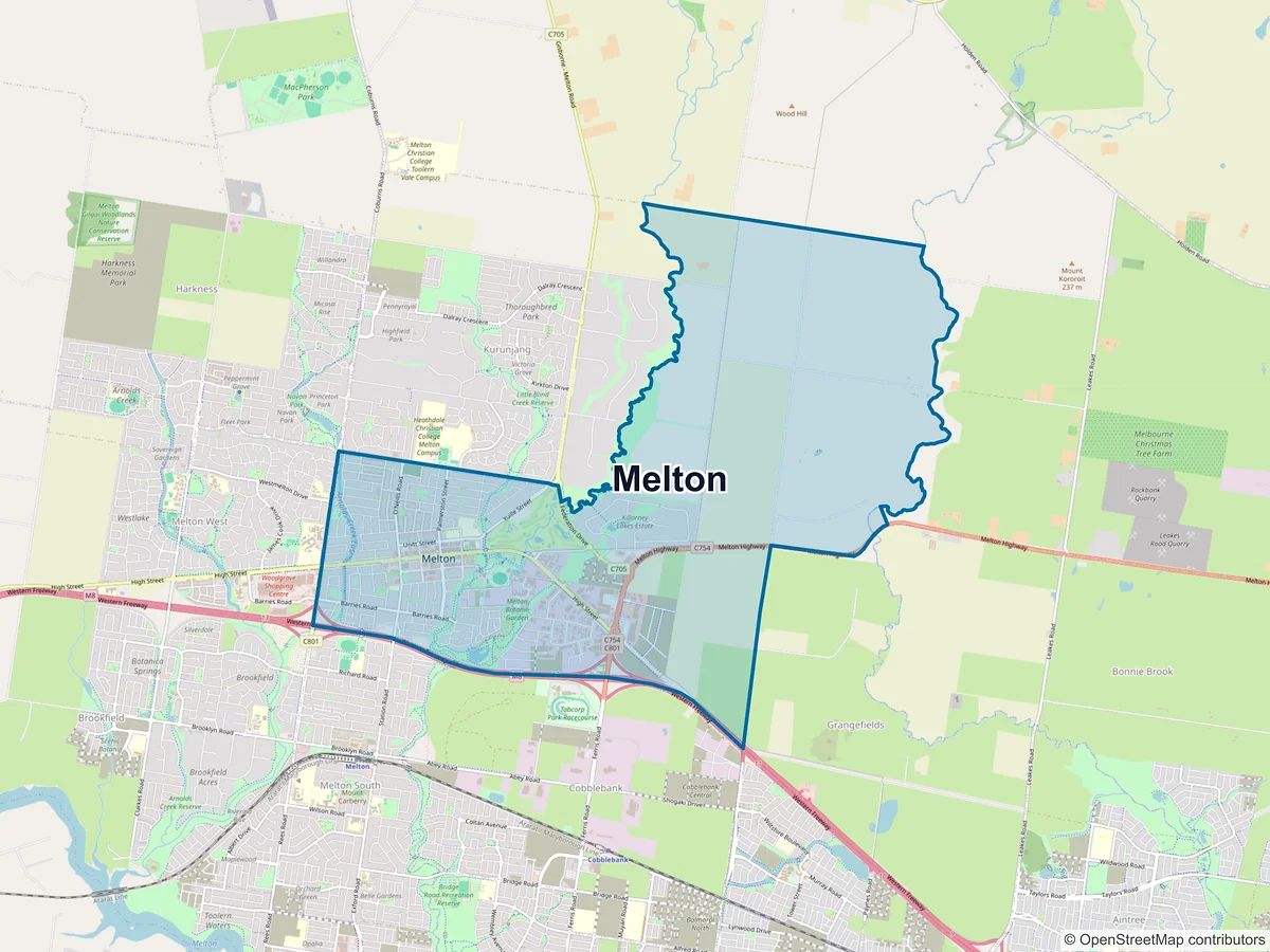 Map of Melton, VIC, Australia