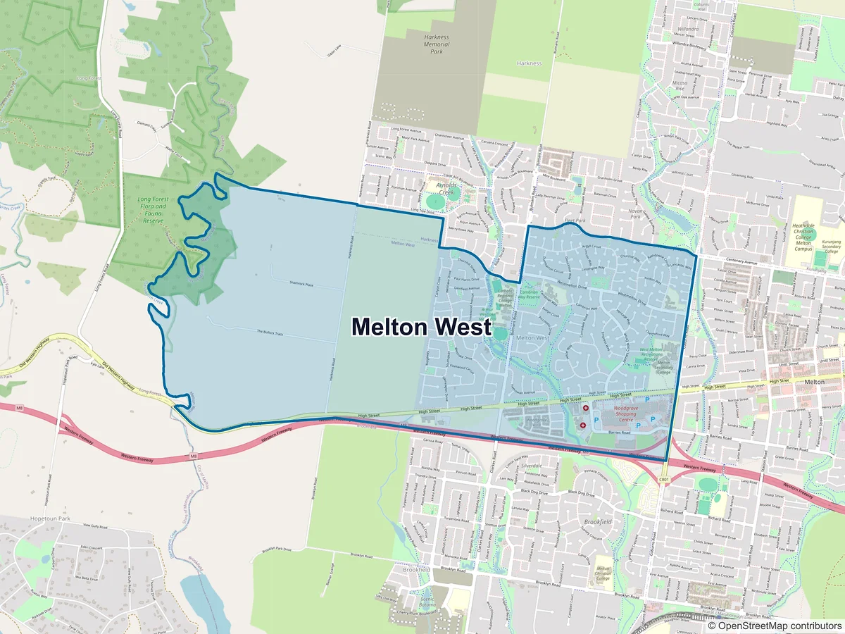 Map of Melton West, VIC, Australia