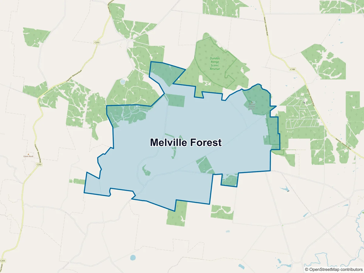 Map of Melville Forest, VIC, Australia